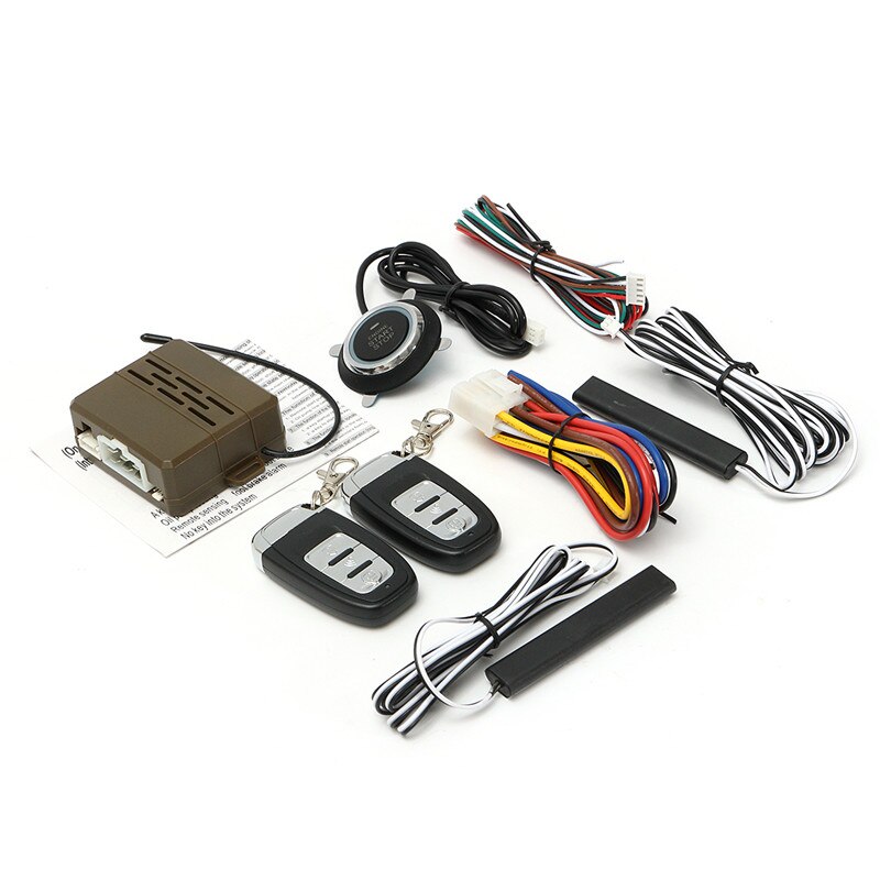 12V Auto Alarm Een Start Stop Knop Motor Drukknop Rfid Lock Contactslot Keyless Entry Starter Antidiefstal systeem
