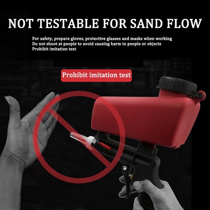 Bærbar tyngdekraft pneumatisk sandblæsningspistol justerbar lille sandblæsningsmaskine pneumatisk sandblæsningssæt luftblæsepistol