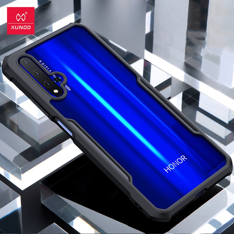 XUNDD Caso Antiurto Per Huawei Nova 5t di Caso Della Copertura Trasparente di Protezione Airbag Borsette Per Honor 20 20S 30 pro Plus 20Pro Caso: For Honor 20 / Black / Just Case