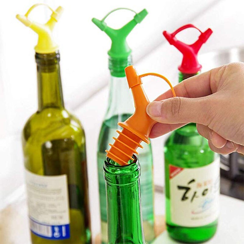 Walfos plastik olie flaske mundprop sauce flasker dyse hætter vin prop dobbelt olie flaske mund prop