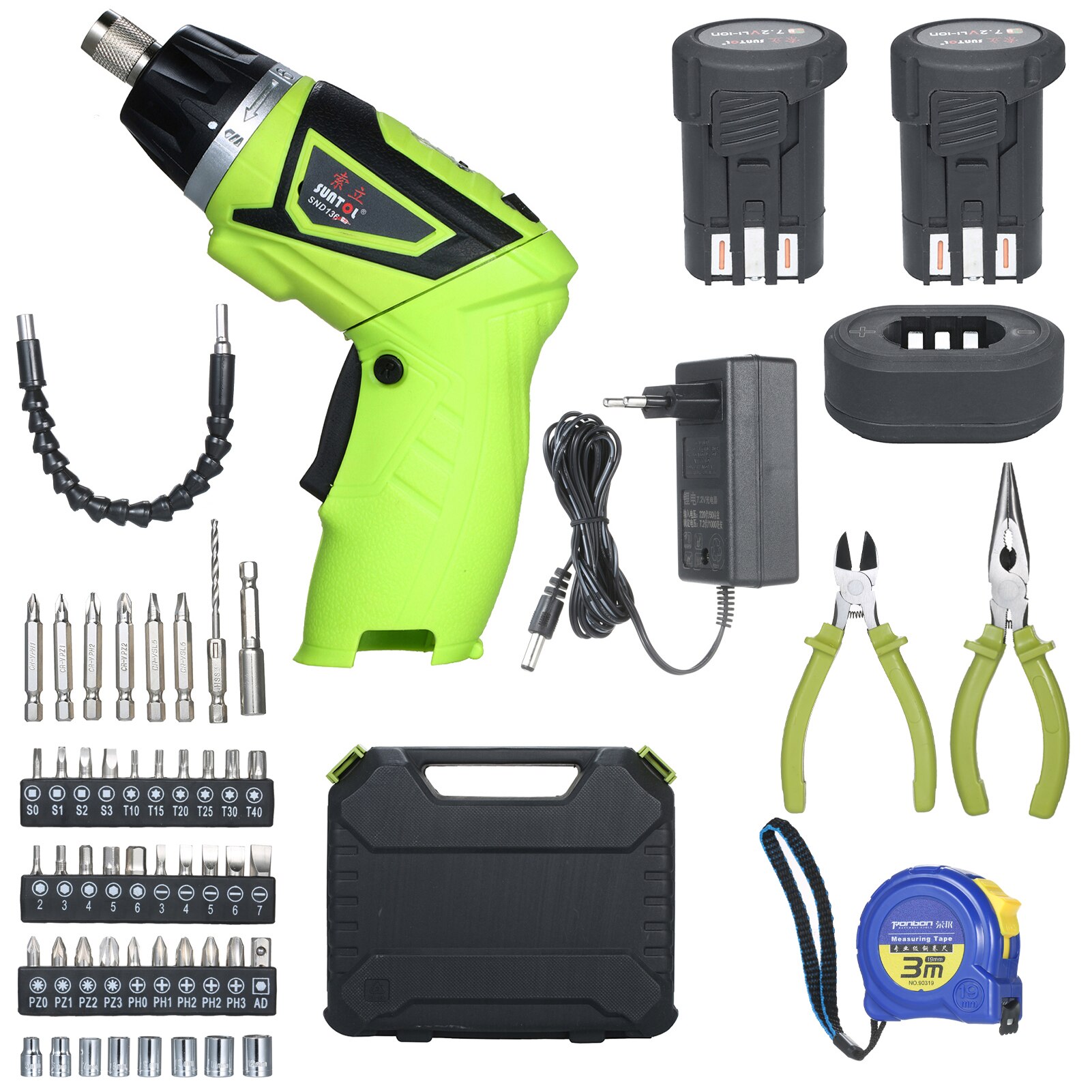 Electric 6.0N.m Cordless Screwdriver Set Rechargeable with 1500mAh Battery 40 Accessories Hand Screwdriver Power Driver Tool