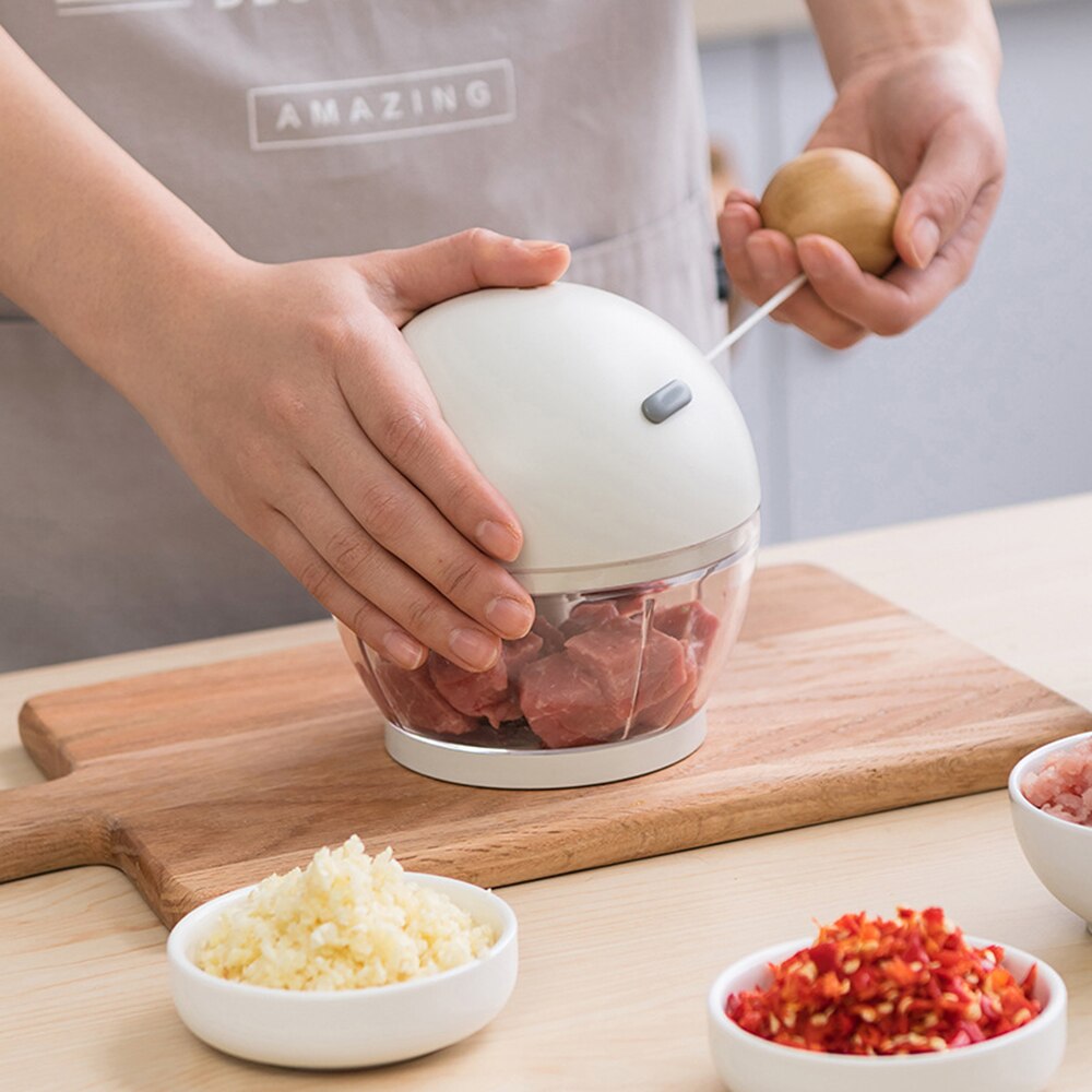 Multifunktionelle manuelle kødkværne kraftige knive i rustfrit stål kødhakker 500ml vegetabilske nødder hakker køkkenværktøj