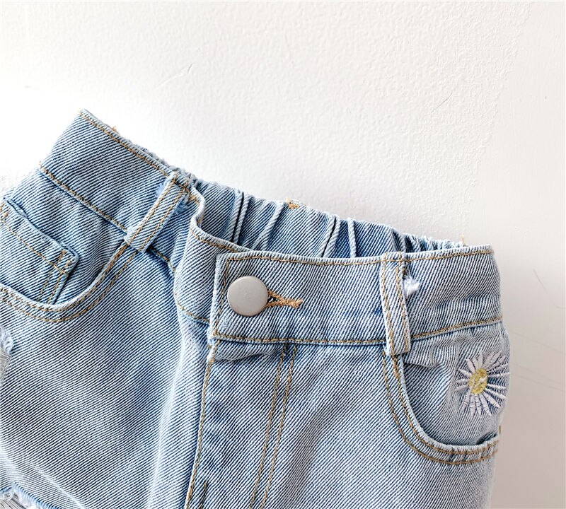 Barn Denim Shorts för Flickor - Resår i Midjan - Sommar - 2-6 År