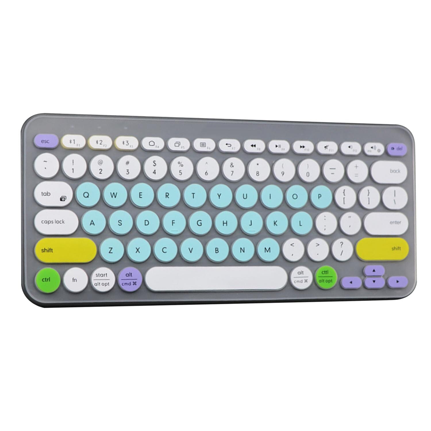 Besegad farverig laptop silikone tastatur cover hud klistermærke beskytter til logitech  k380 bluetooth tastatur: Stil d
