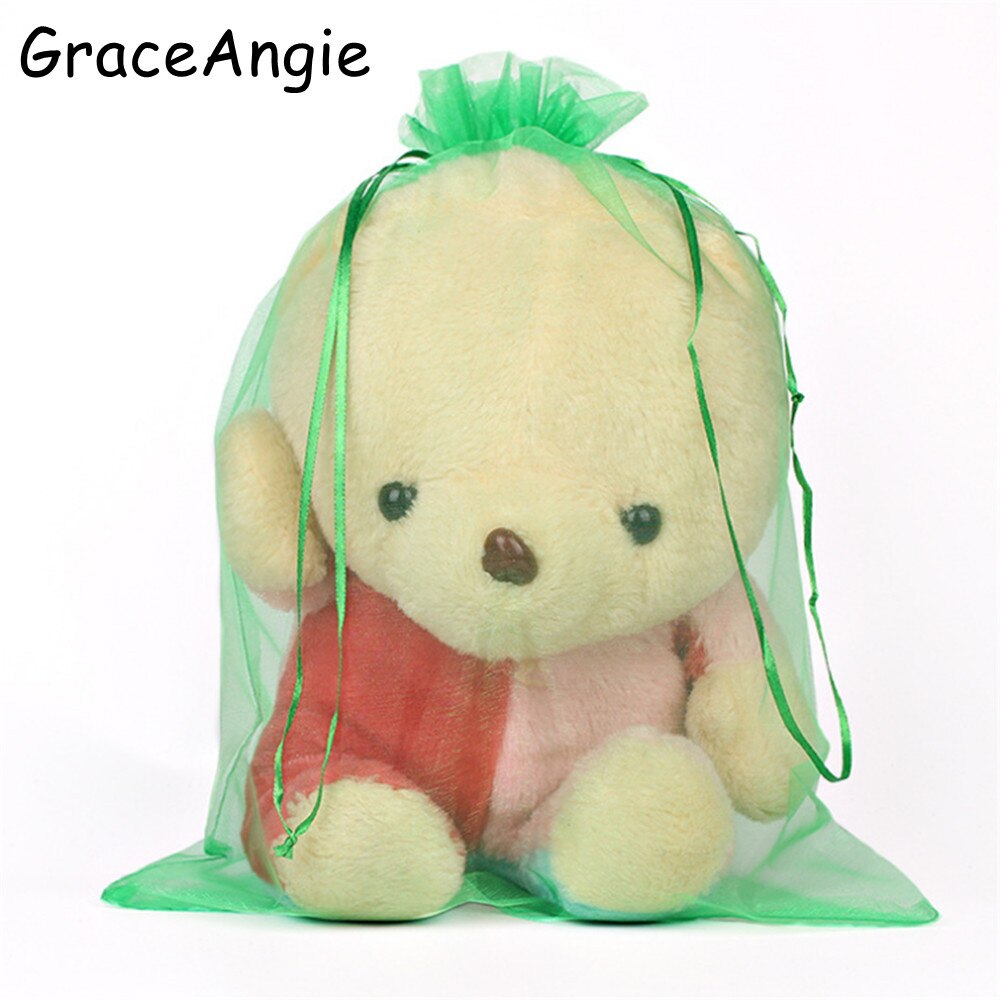 5 st stora organzapåsar julpåsar 30*40cm bröllopsdragbara organza voile förpackningspåsar påsar påsar