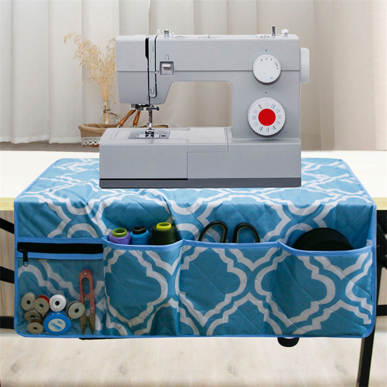 Sewing Machine Mat With Pockets Sewing Machine Protective Dust Cover Sewing Table Accessories Water-Resistant Universal 4 Colors