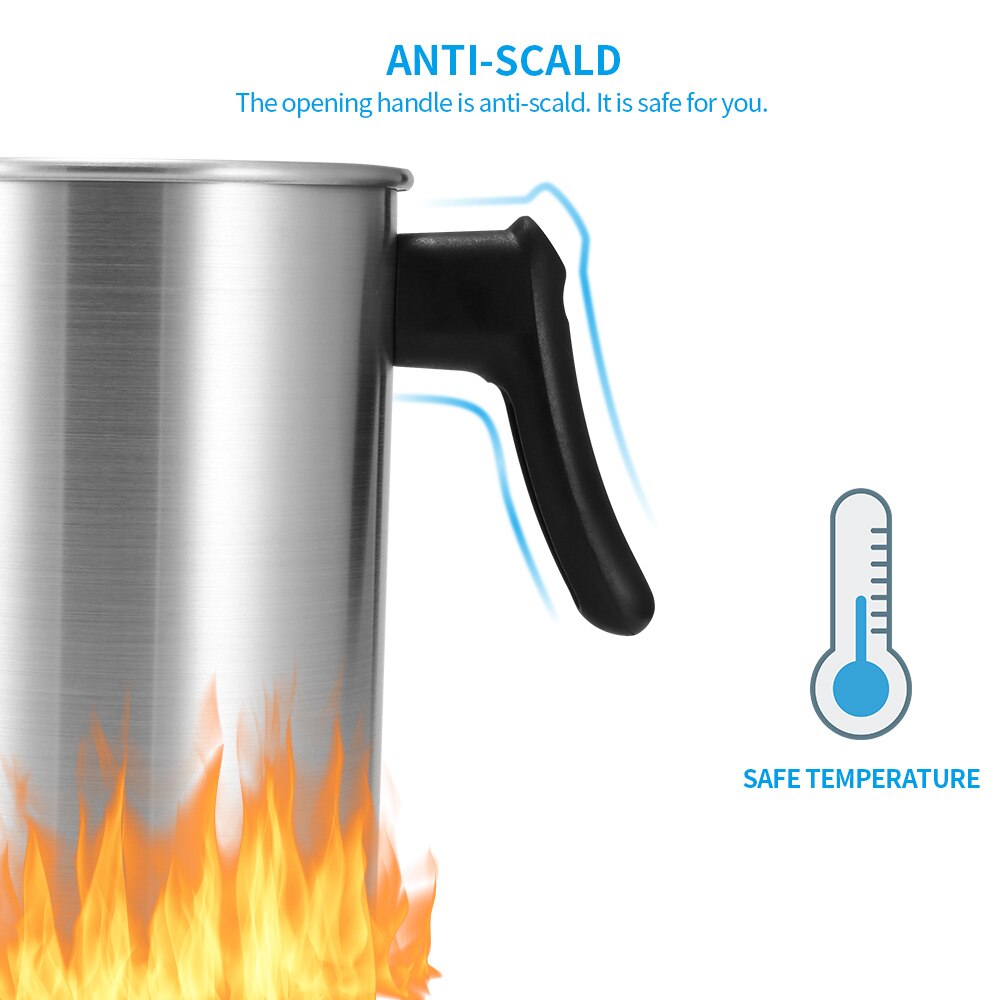 1.2/3L Pot de fusion de cire en Aluminium bougie à bricoler soi-même savon fondant pichet mousseur de lait avec longue poignée, peut économiser du travail et éviter les éclaboussures