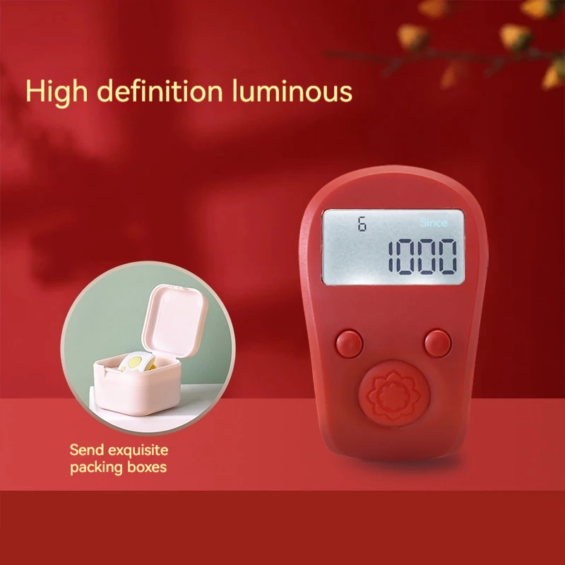 Gebetszähler Elektronischer Fingerzähler Ring Handzählzähler Mini Digital LCD wiederaufladbarer Zähler