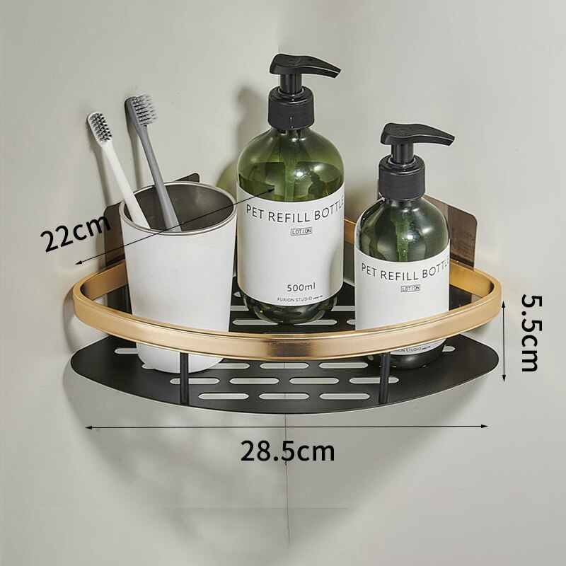 Bathroom Storage Shelf Punch-free Shampoo Shower Storage Rack Kitchen Holder Toilet Kitchen Organizer Bathroom Accessories Set: Sectored A 1PC