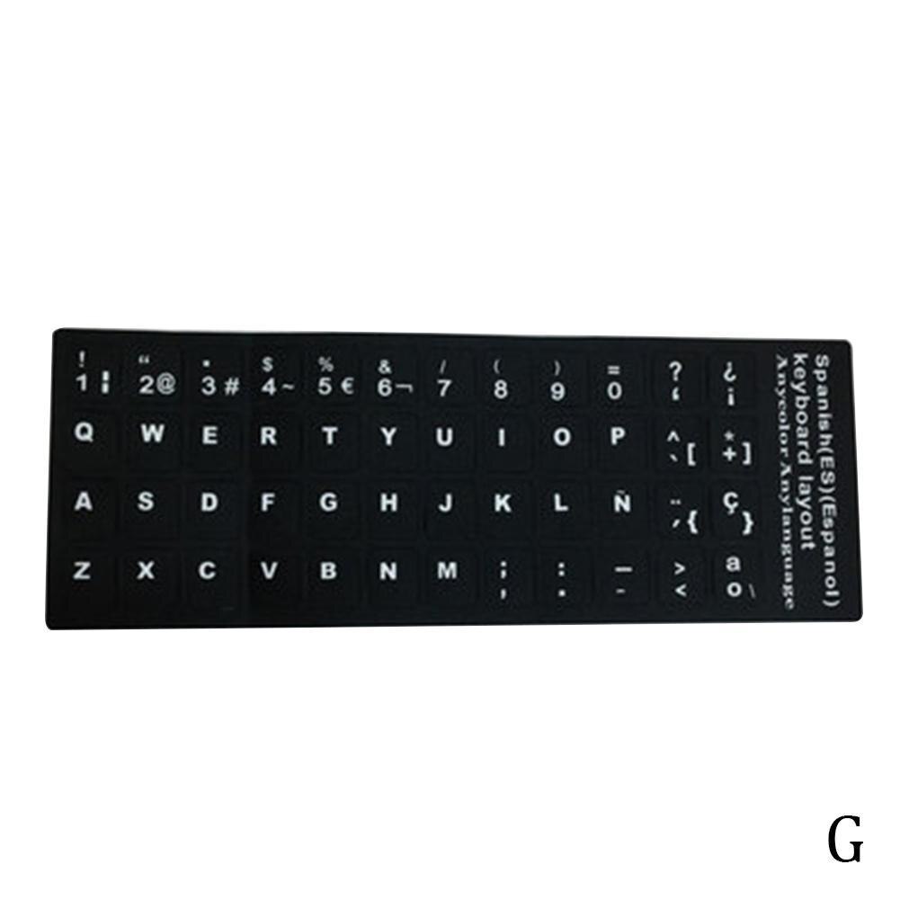 1 stk spansk russisk arabisk fransk tysk hebraisk italiensk koreansk computer tysk sprog vandtætte standard tastatur klistermærker: Spansk