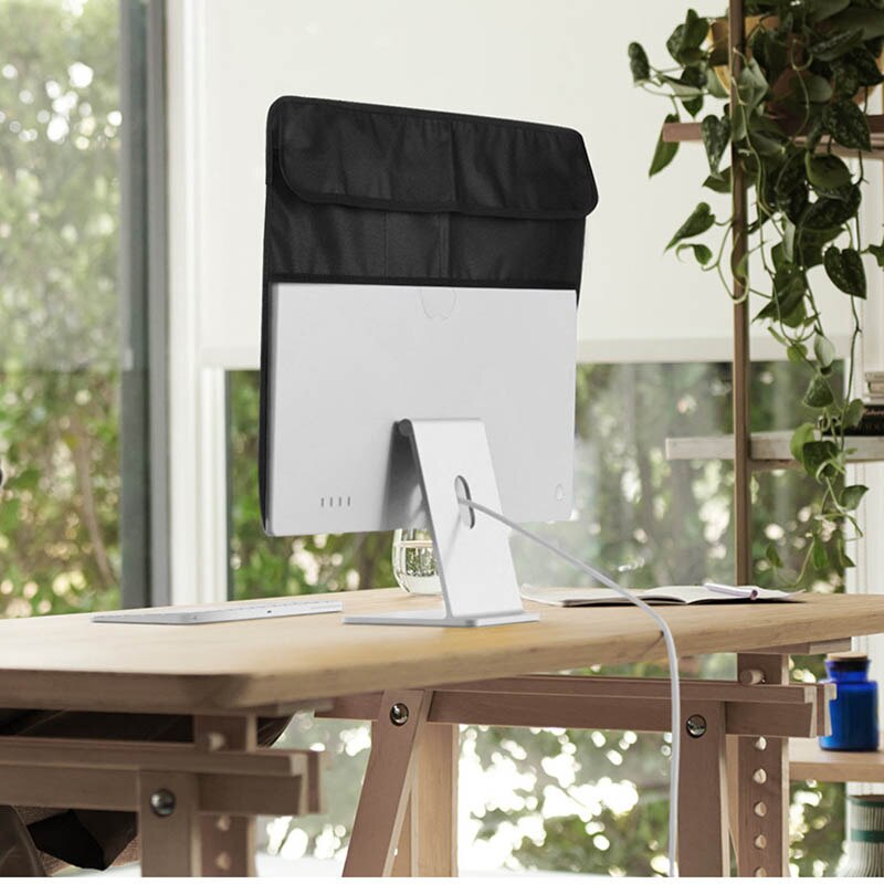 PU Leather Dustproof Cover for 24 Inch IMac Display Dust Protection Cover PU Back Pocket for Apple Computer Sleeve Case
