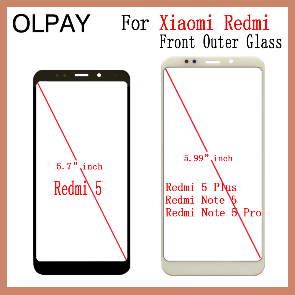 Voor Outer Glas Voor Xiaomi Redmi 5 Redmi 5 Plus Redmi Note 5 Redmi Note 5 Pro Touch Screen Lcd display Glas Vervanging