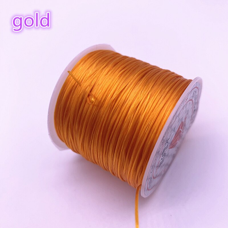 50M/Roll Colorful Flexible Elastic Crystal Line Rope Cord For Jewelry Making Beading Bracelet Wire Fishing Thread Rope: gold