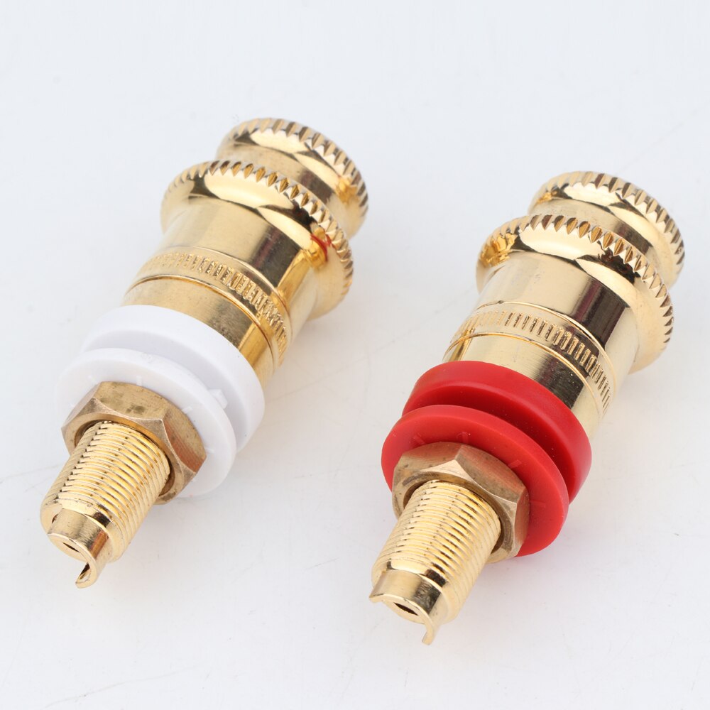 4Pcs BP1115 Gold Plated Speaker Binding Posts Terminal Connector Jack Loudspeaker Cable Soeckt