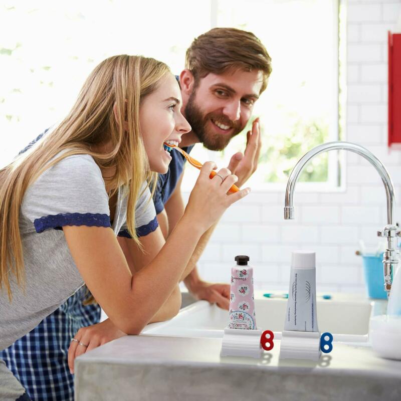 3 farver plast rullende rørpresser nyttig tandpasta let dispenser badeværelseholder praktisk tandpastapresser