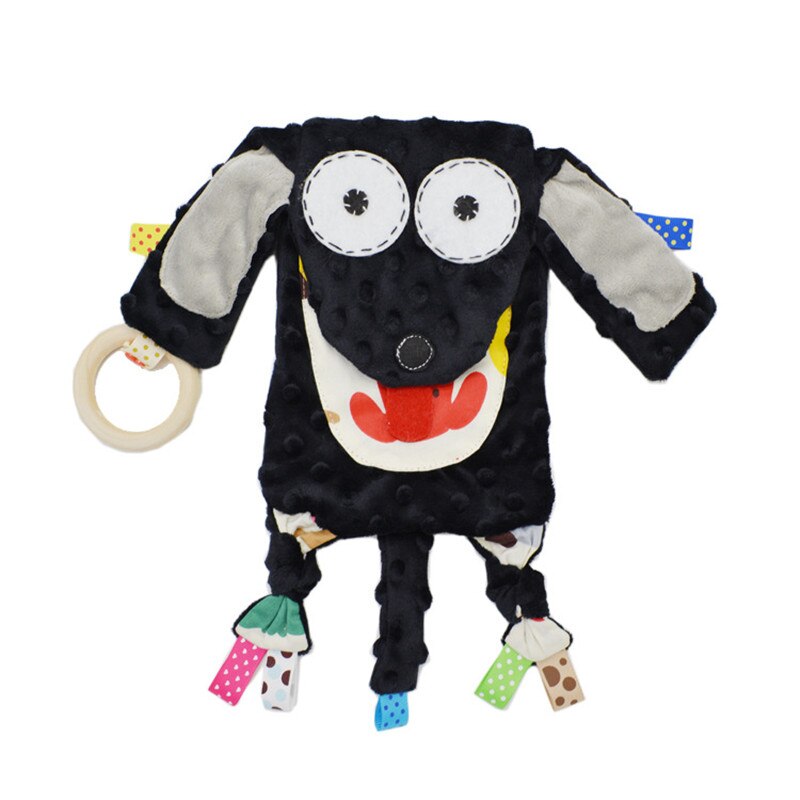 Baby Baby Animal Kalmeren Sussen Handdoek Zachte Pluche Troostende Pacificeren Handdoek Sussen Handdoek Dekentje Rustgevende Handdoek Baby Speelgoed Pop: black