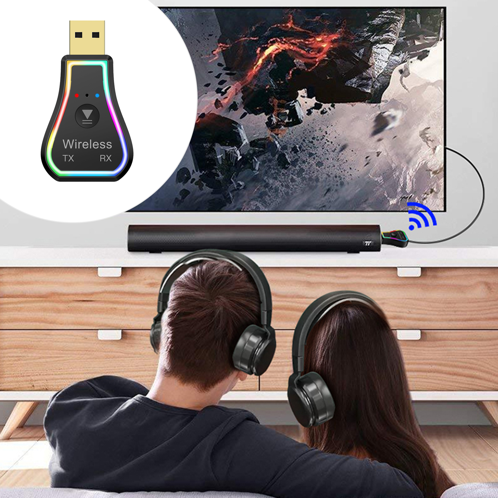 M11 USB Bluetooth 5.0 Transmitter and Receiver Hands-Free For PC TV and More