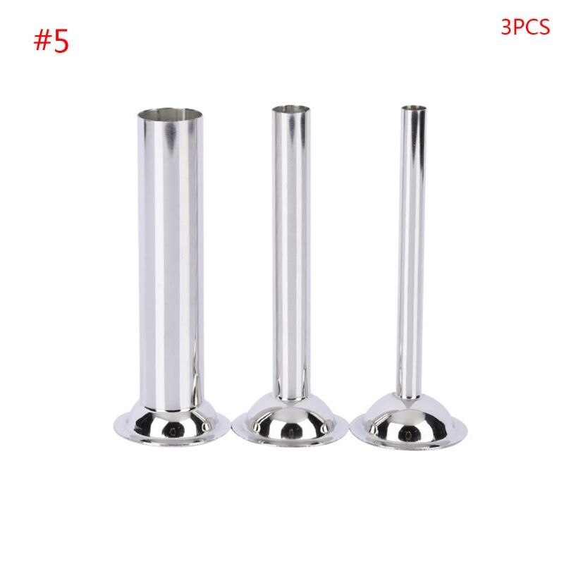 3pcs/set Food Grade Stainless Steel Manual Sausage Stuffer Stuffing Filling Tube: 5
