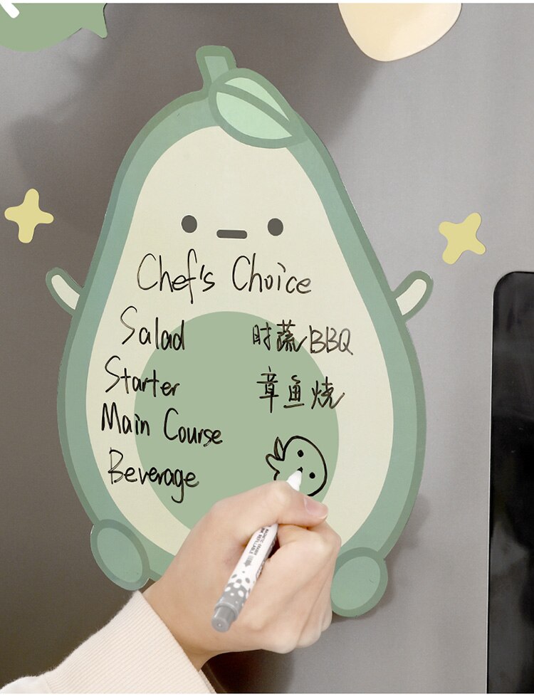Magnetic Cartoon Message Board Fridge Magnets Dry Wipe Board Marker Eraser Writing Record Message Board Remind Memo Pad With Pen