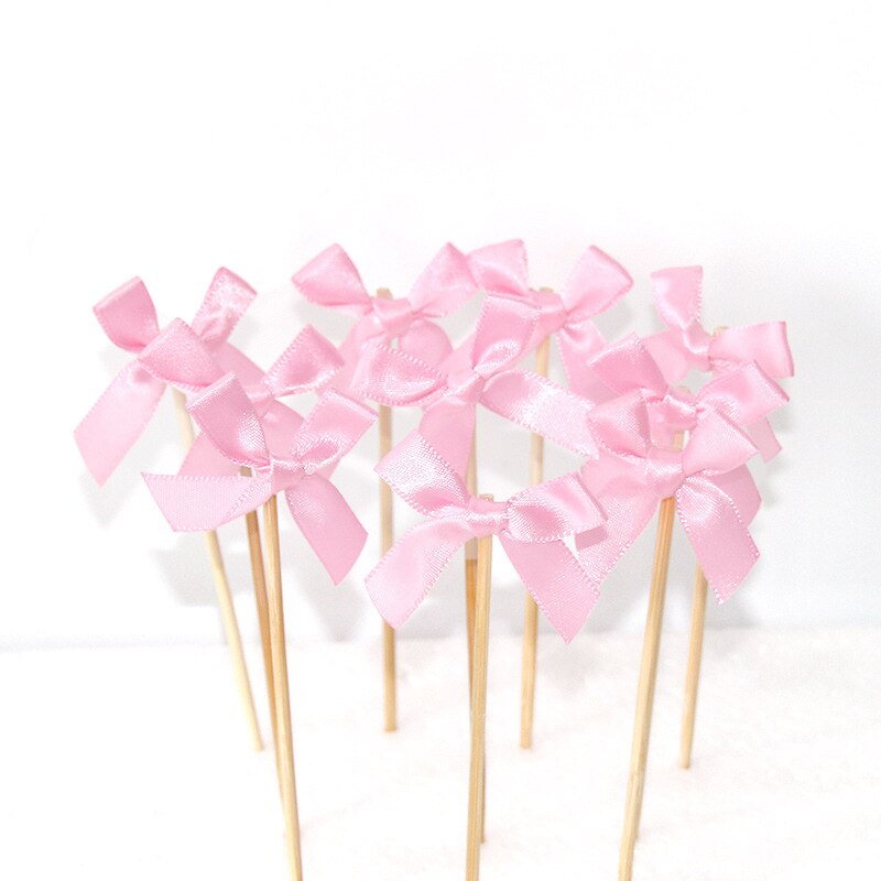 20Pcs Strik Verjaardag Insert Fruit Stok Kaarten Strik Sticker Dessert Cupcake Baby Shower Kids Party Bruiloft Benodigdheden