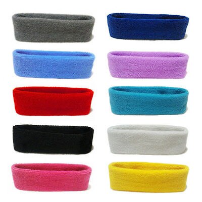 Kvinna män pannband sport svett svettband pannband yoga gym sport stretch enfärgad mjukt pannband hårband starkt vattenabsorberande