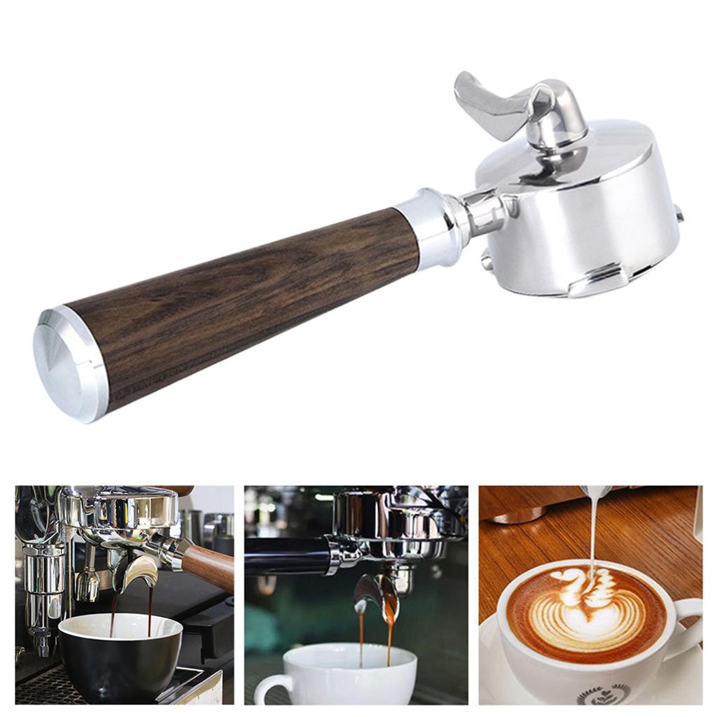 Máquina de café portafiltro de 51mm, filtro fino de doble Caño para EC680 685, piezas de accesorios para Barista de cafetería doméstica: Negro