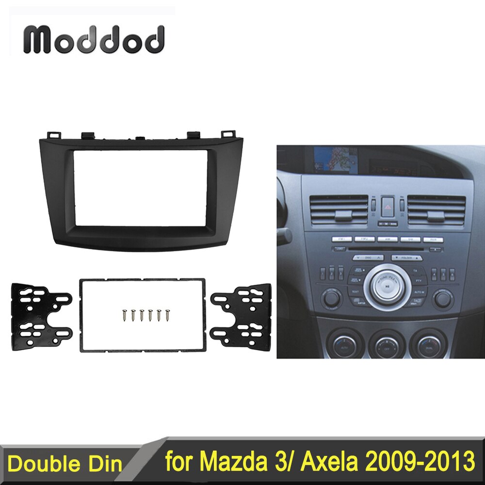 Dubbel din stereopaneel voor mazda 3 axela, dashboard, radiomontage, dvd-bekleding, frontframe