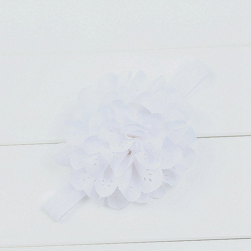 Brand Infant Kid Baby Girl Toddler Lace Flower Hairband Head Wear Headband Accessories Photo Props Party 0-6T: White