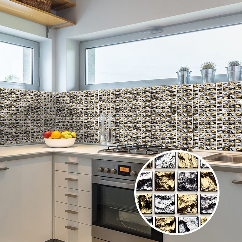 Tegel Sticker Keuken Zelfklevende 3D Behang Muurschilderingen Waterdicht Stickers Voor Woonkamer Badkamer Home Decor 10/15/20/30Cm