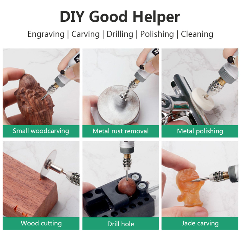 3-speed USB draadloos roterend gereedschap Dremel DIY miniboor graveerpen elektrische USB mini draadloze boormachine met accessoireset