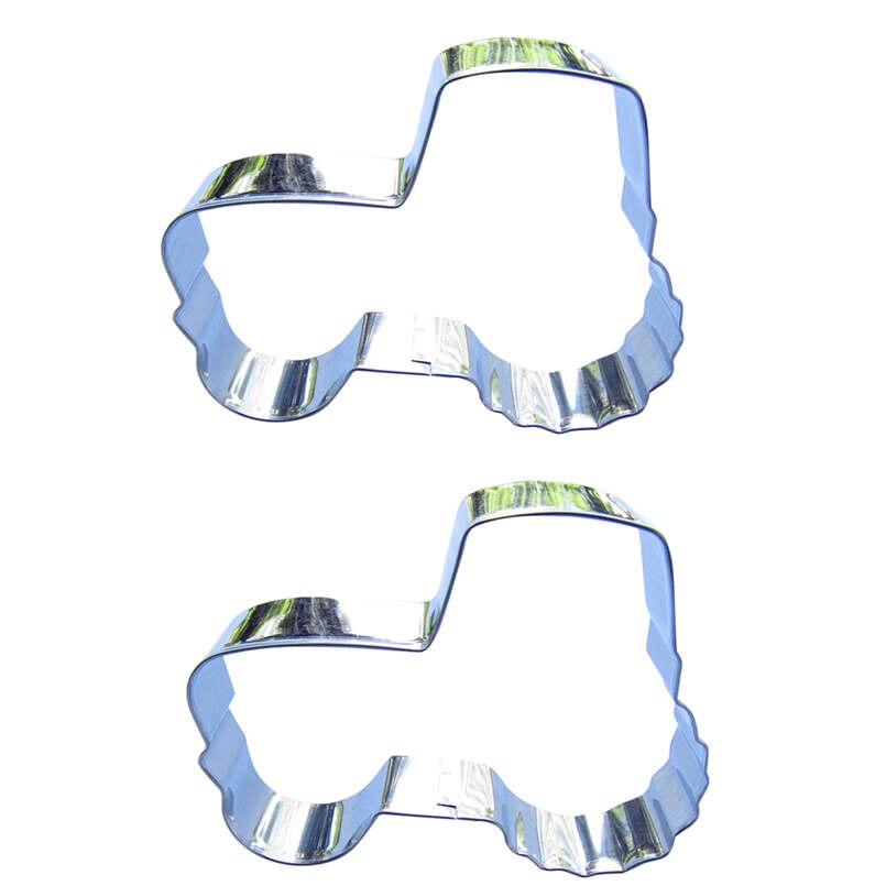 2 stk traktor i rustfritt stål kakeutstikker kjeks pregemaskin konditor myk godteri sushi bakeformer kake dekorasjonsverktøy