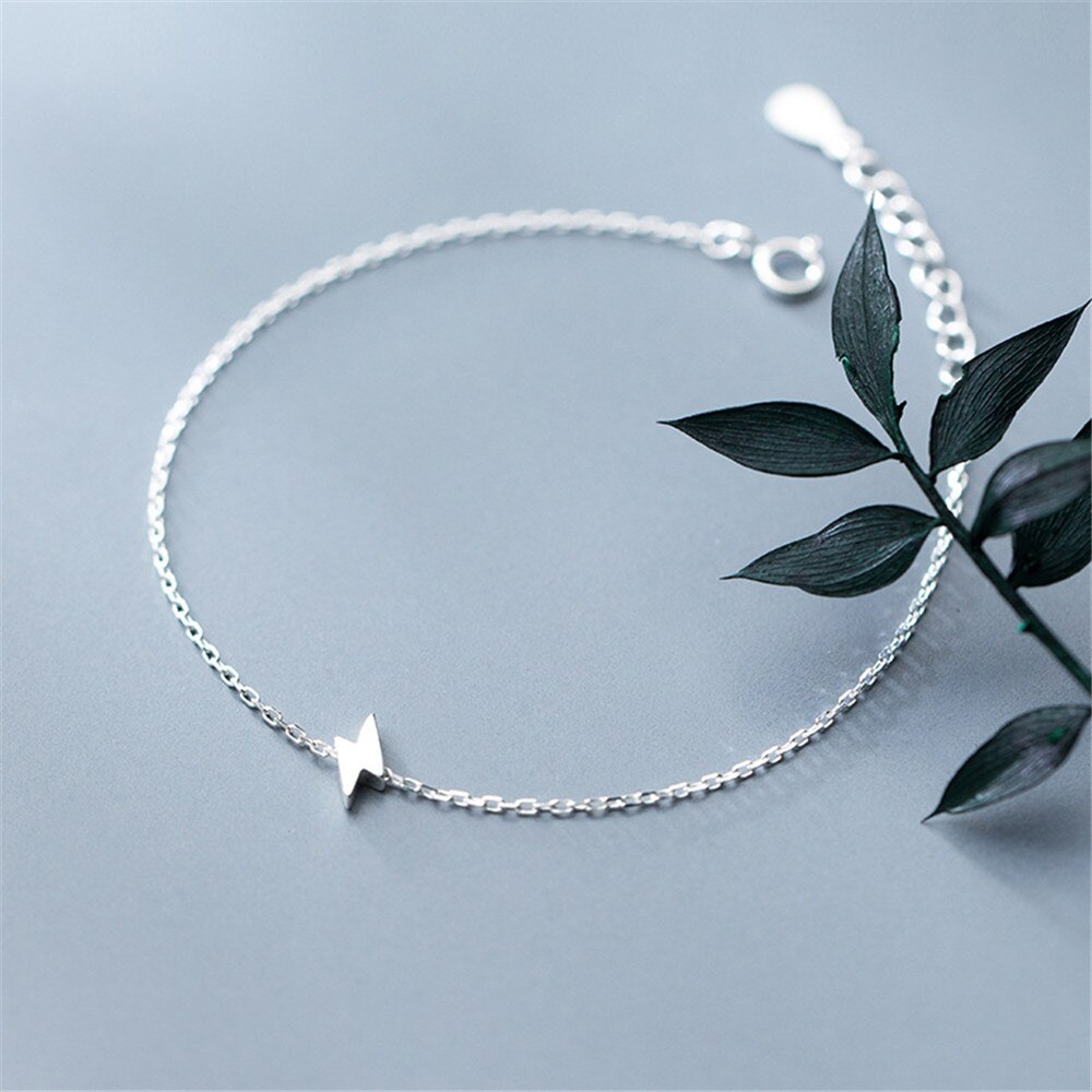 DAIWUJAN Minimalistischen Blitz Echt 925 Sterling Silber Einzigen Kette Armbänder Für Frauen Hochzeit Edlen Schmuck Zubehör