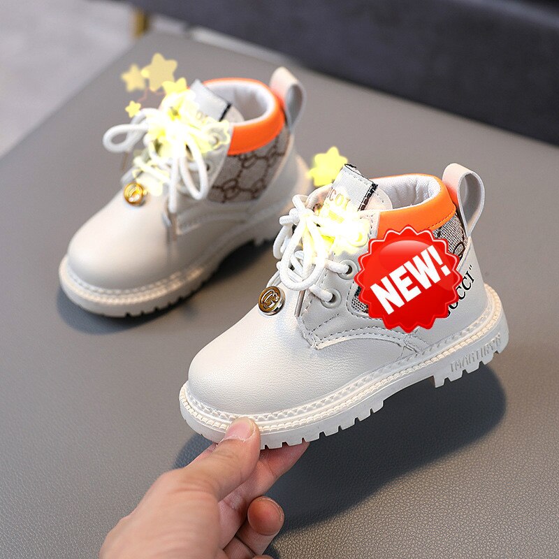 Bottes en caoutchouc antidérapantes pour bébés filles et garçons, chaussures à la pour enfants, tailles 21 à 30, printemps et automne: K15-White / 28