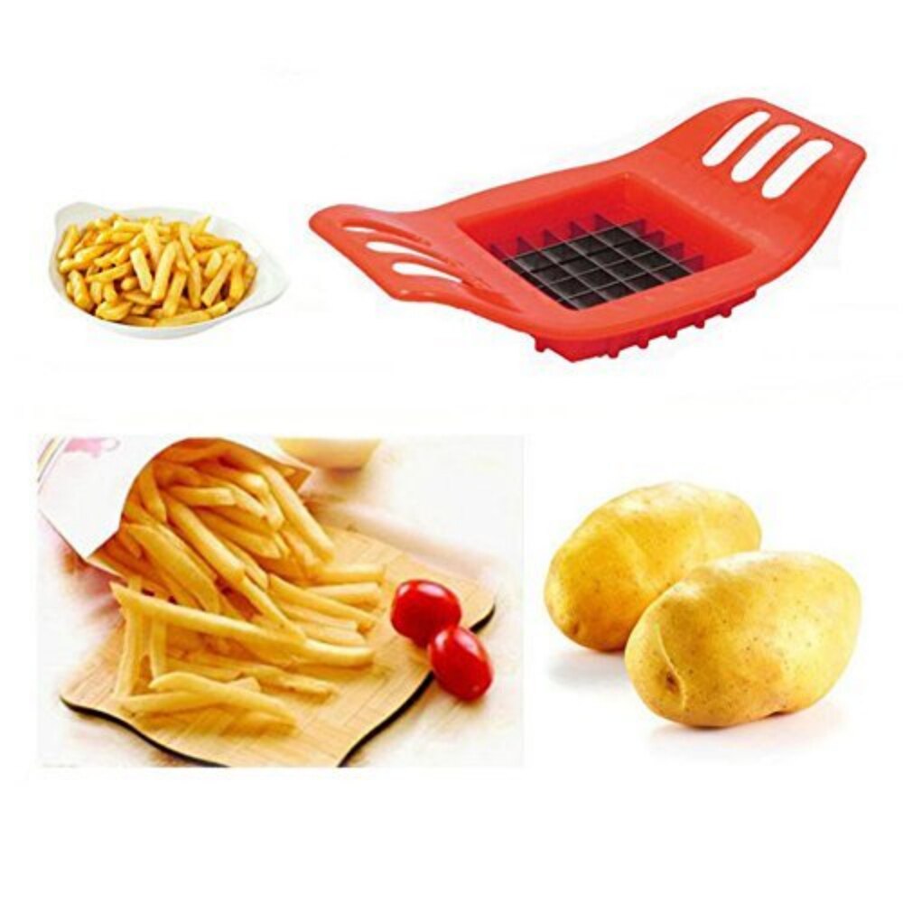 1 st Aardappel Slicer Cutter Rvs Franse Fry Chopper Chips Maken Tool Fries Cutter Aardappel Groente Slicer