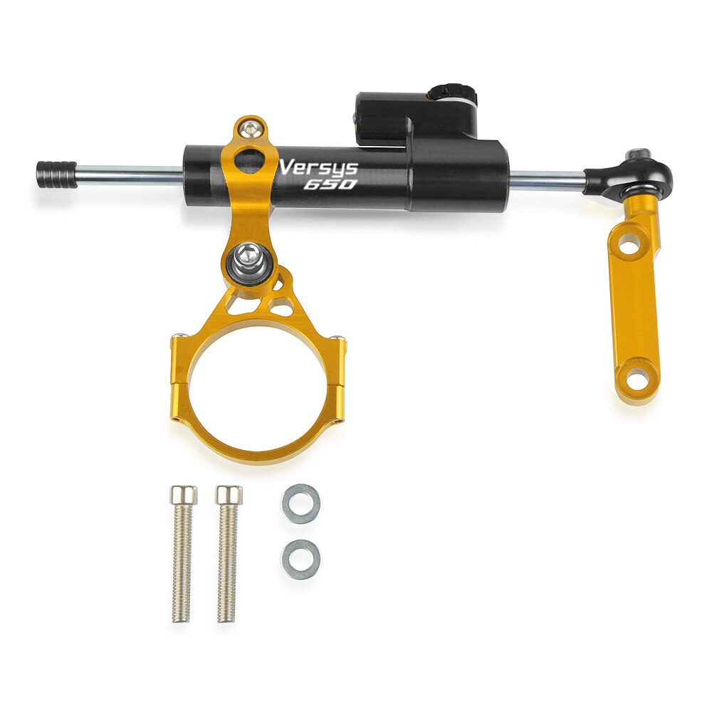 Pour Kawasaki Versys 650 Versys650 moto direction stabiliser amortisseur Support Support Kit de montage: Black-Black-Gold