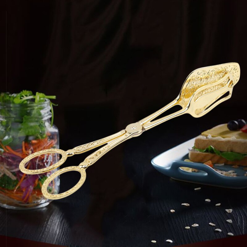 Servierzange Lebensmittel Clip Salat Zange Kuchen Brot Zangen Küche Zangen Gold Splitter