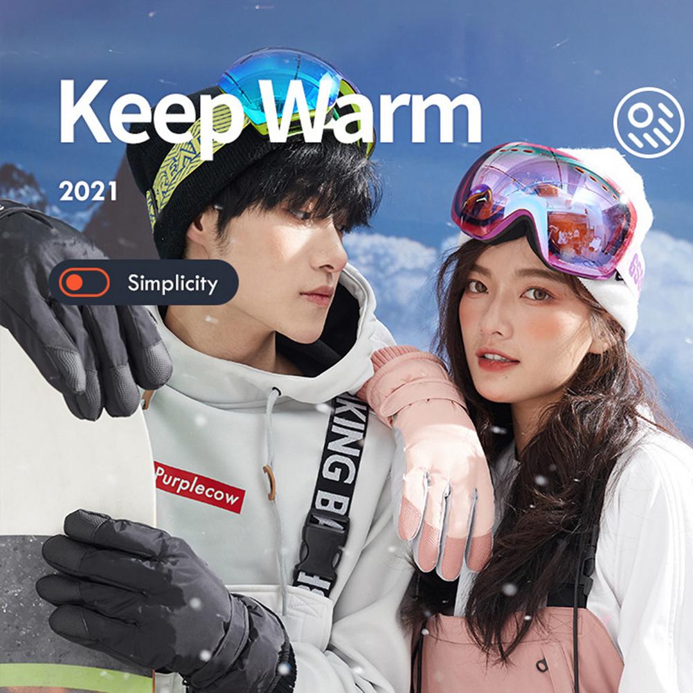 Inverno jogando com neve luvas de esqui masculino e feminino à prova dwaterproof água e equipamentos quentes motocicleta equitação luvas frias e congelantes