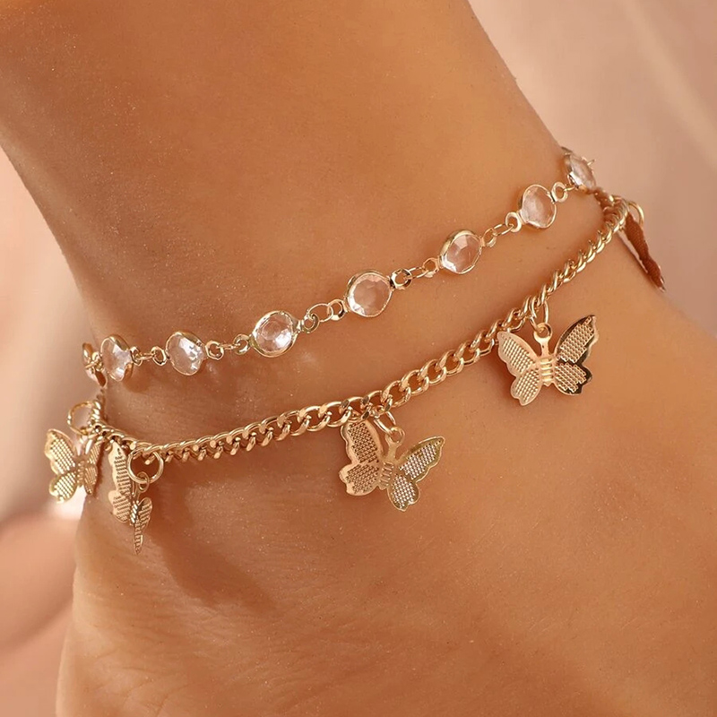 Boho cheville pied perles colorées chaîne été Bracelet coeur pendentif charme cheville sandales pieds nus plage pied bijoux de mariée J027: Imitation plaquée rhodium