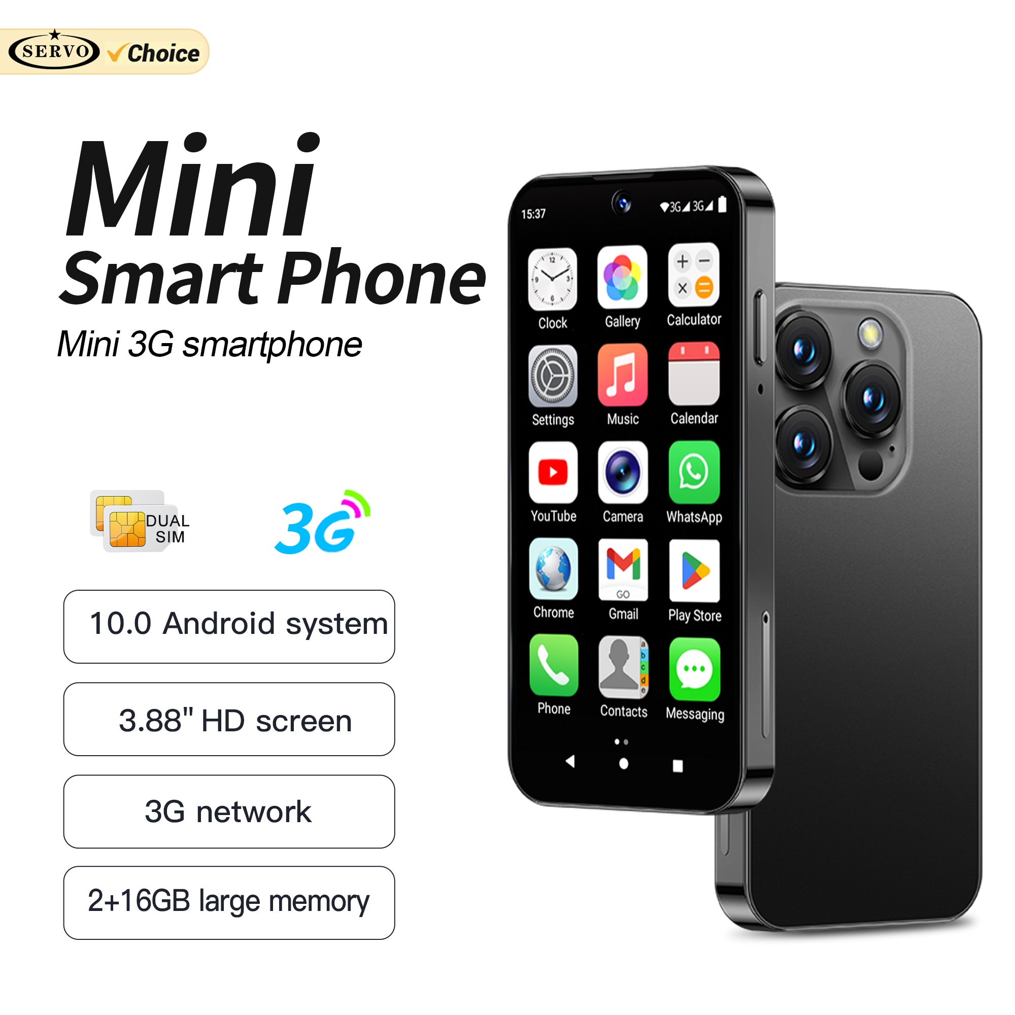 2025 novo servo 19e max mini smartphone 3g wcdma android telefone móvel duplo sim 16gb rom 3.88 "display 2000mah pequenos telefones inteligentes