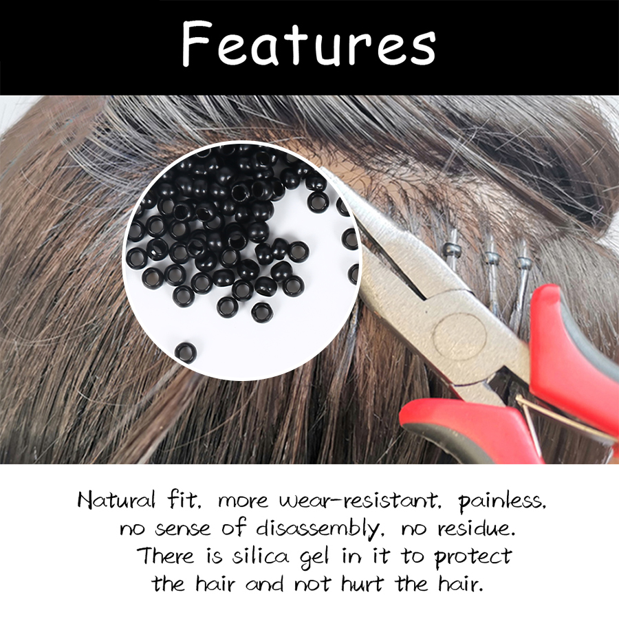 1000 Stuks/Fles Micro Ringen Buizen Micro Ringen Links Kralen Voor Ik Tip Haarverlenging Gereedschap Microchip Reforzado Para Extensiones