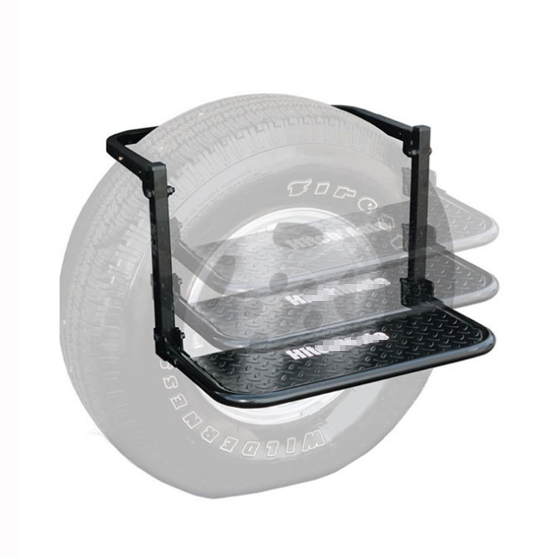 Protable Folding SUV MPV Car Stairs Tyre Mount Steps Ladder For Vehicle Roof Racks Bike Luggage Car Travel