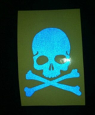 Fahrrad Reflektierende Aufkleber Schädel Fluoreszierende Fahrrad Aufkleber Fest Ausrüstung Mountainbike Skelett Decals Helm Fahrrad Zubehör: Blau