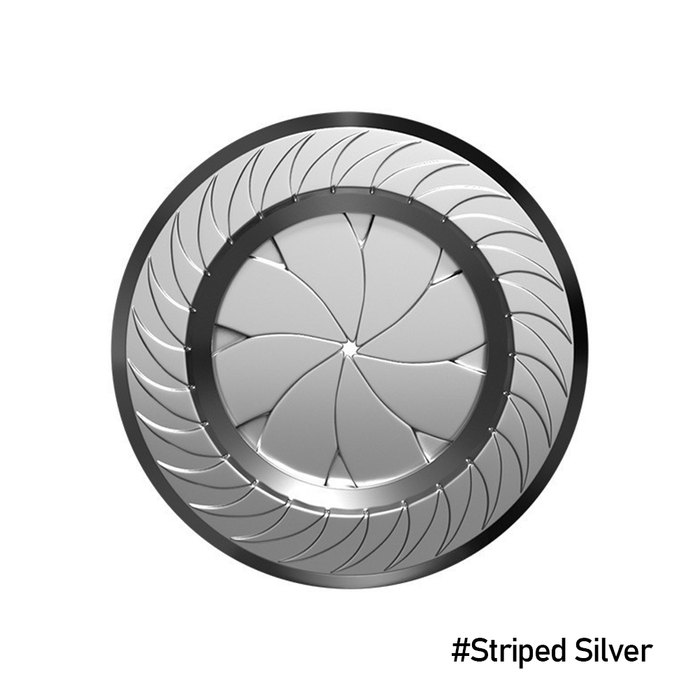 Zinc Alloy Car Engine Start Stop Button Cover Auto Ignition Switch Rotatable Protection Cap Interior Decor Sticker: Striped Silver