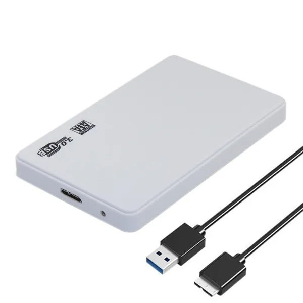 Obudowa na Dysk Zewnętrzny 2.5" USB 3.0 SATA HDD SSD - 5Gbps: Biały