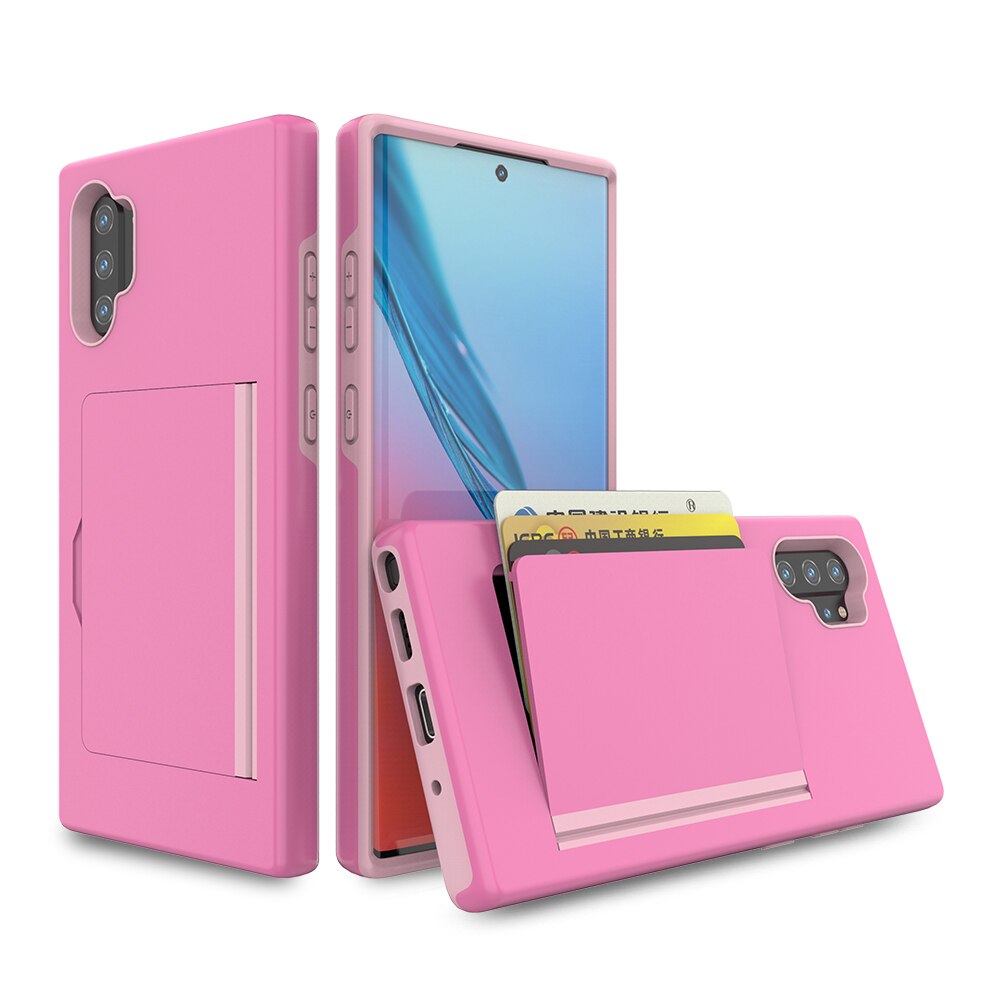 Voor Samsung Galaxy Note10 Note 10 plus Case Dual Layer TPU PC Hybrid Cover Shockproof Beschermende Note 10 + Note 10 Case Card Slot