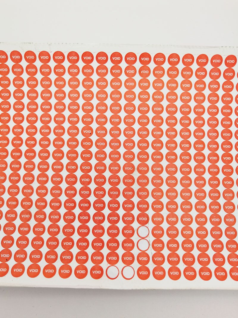 Sininen/punainen pyöreä 5mm 500 kpl/erä särkyvää paperia tyhjä tarra taattu peukalointitakuu sinetti mobiili/kannettava tietokone/ipad korjaukseen