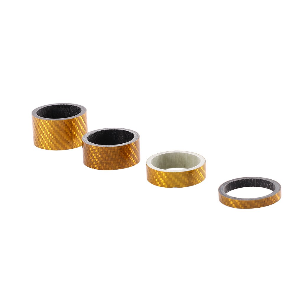 4 stuks mountainbike voorvork fiber fietsonderdelen 5/10/15/20 mm afstandsringen fiets headset ring fiets headset afstandhouder: Goud