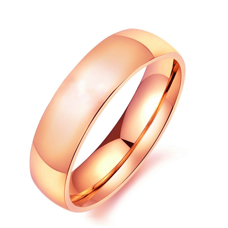 Moredear 6Mm Rose Gold 316L Rvs Ringen Titanium Stalen Ringen Voor Vrouwen En Mannen