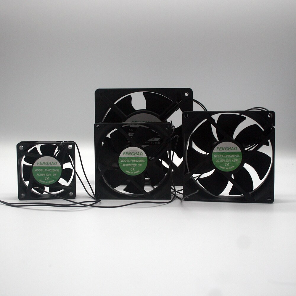 Koeler Printer Fan 6025/8025/9225/12038 Ac 110V 115V 120V 220V 240V 2 draad Bearing Cooling Fan Cooling Cooler Fan