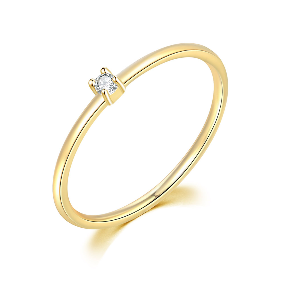 ZHOUYANG Koreanische Ringe F��r Frauen Gold Farbe Schmuck Hochzeit Engagement Ring Grohandel Weibliche Mdchen Liebe Schmuck R246: 8 / light gold clear 255